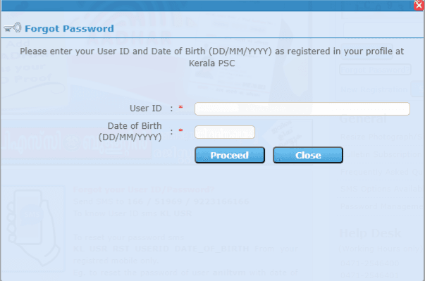 Kerala PSC Thulasi Forgot Password Steps