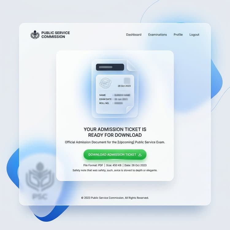 Kerala PSC Hall Ticket Download Page